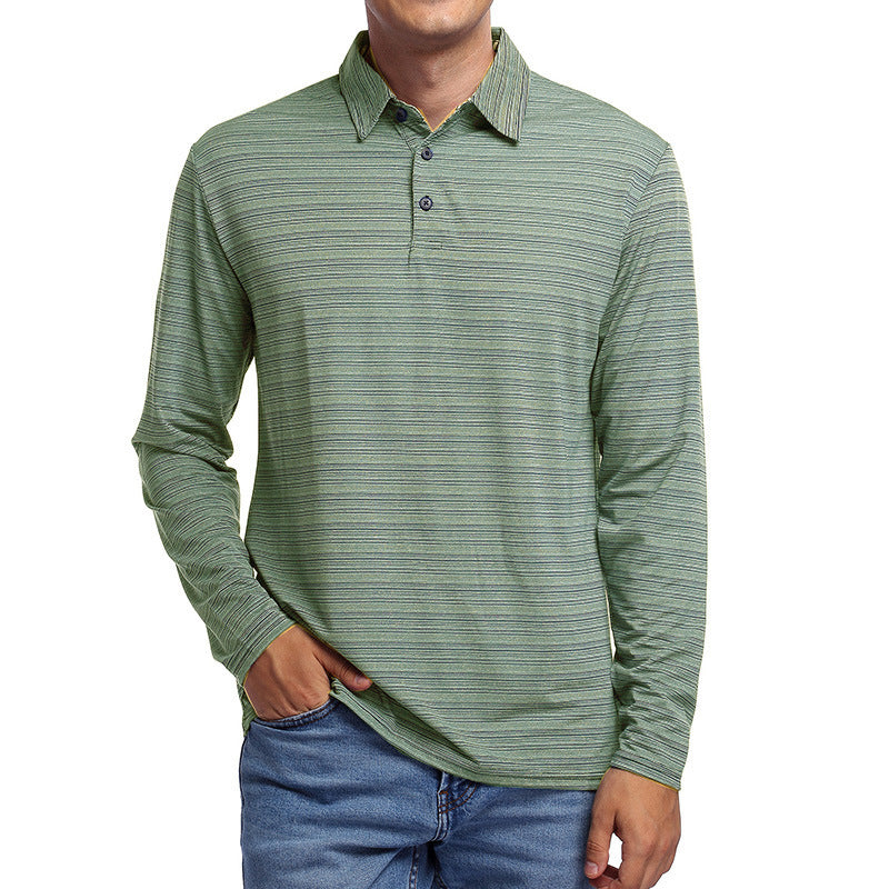 Mans långärmad polo med texturerad design Mirla-Eva Jonsson