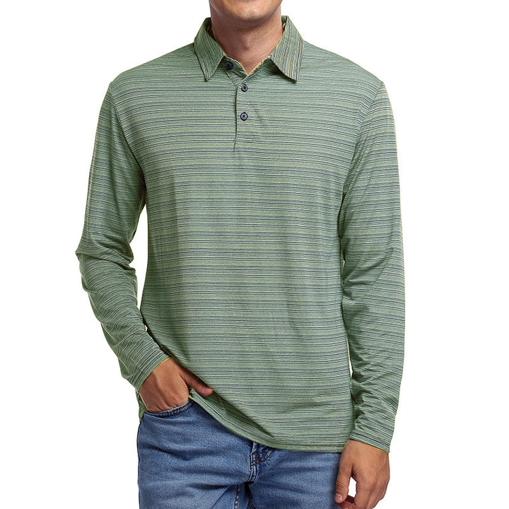Mans långärmad polo med texturerad design Mirla-Eva Jonsson