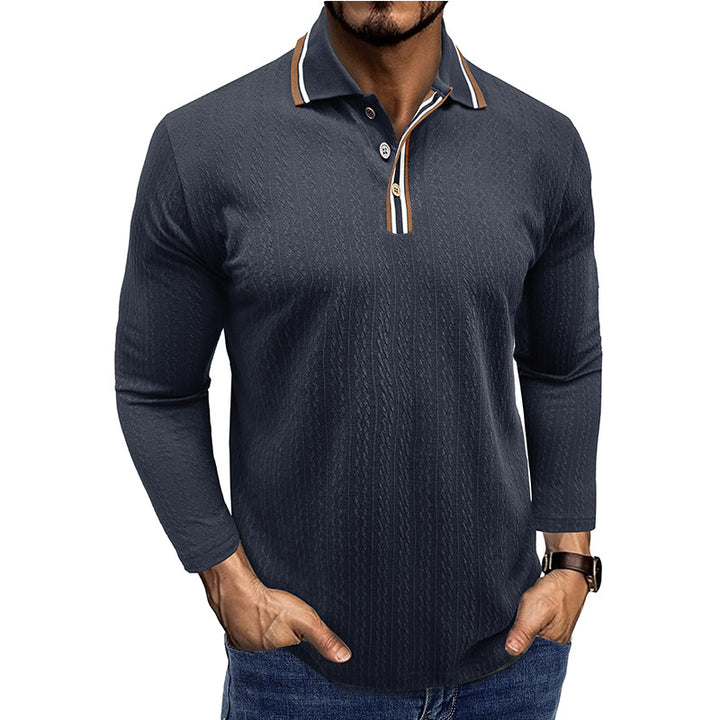 Mäns polo skjorta med modern texturerad design Mirla-Eva Jonsson