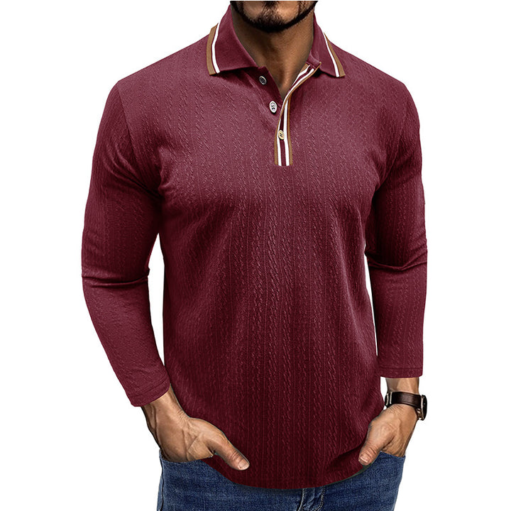 Mäns polo skjorta med modern texturerad design Mirla-Eva Jonsson