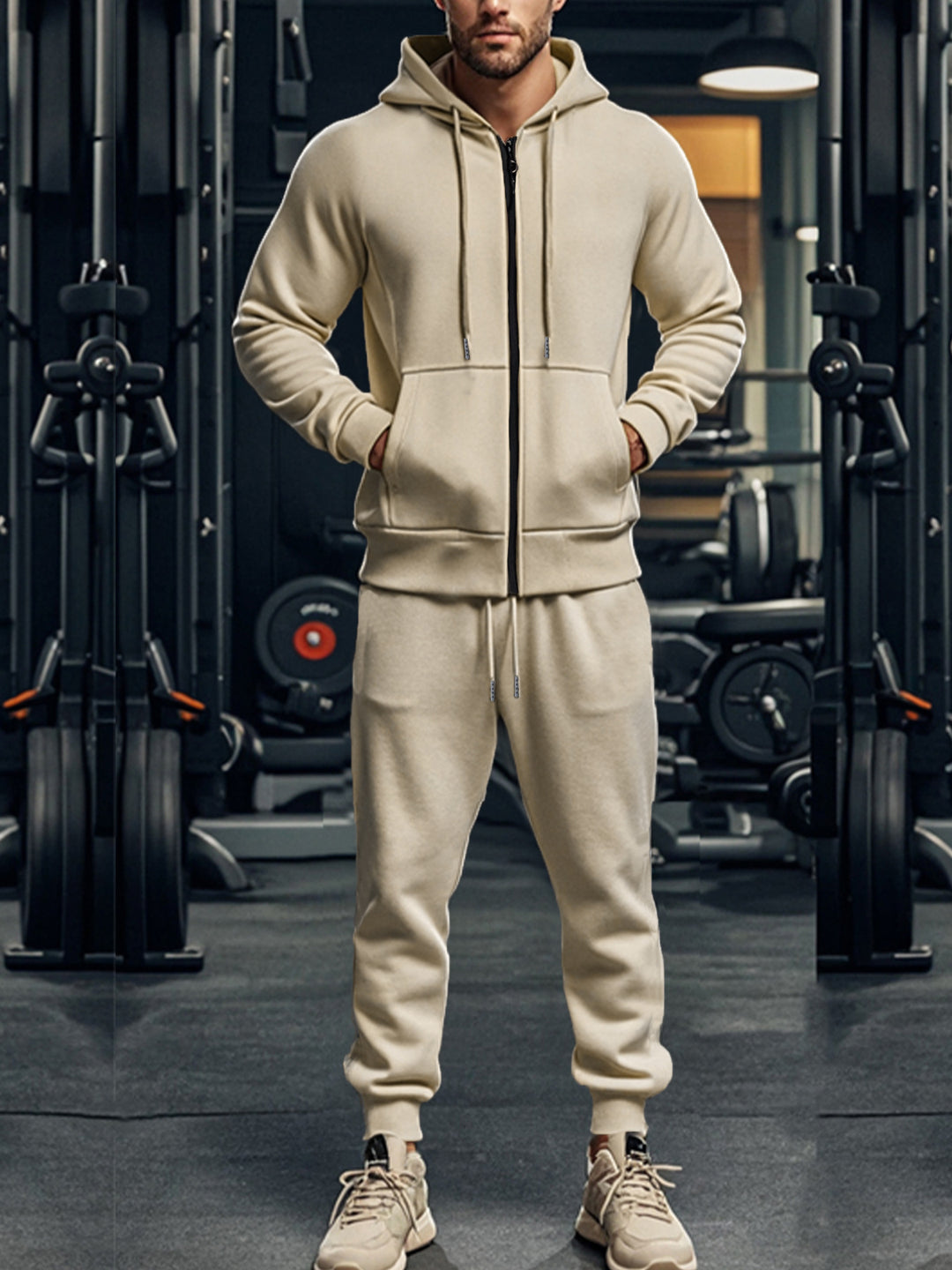 Mäns sportig hoodie-set med funktionella fickor och högkvalitativt hantverk Mirla-Eva Jonsson