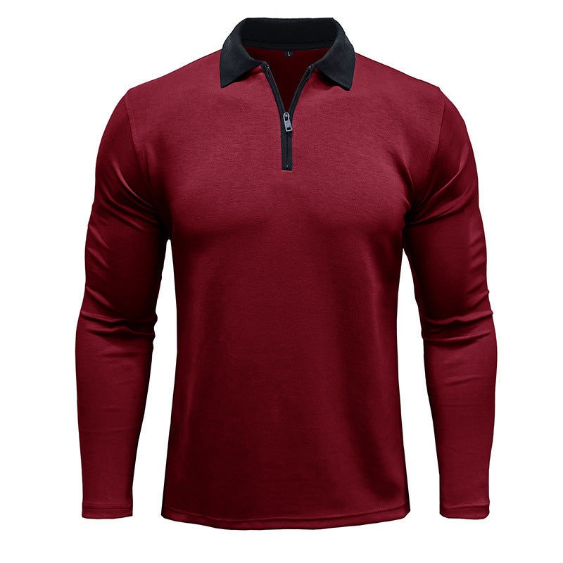 Mäns sportig långärmad polo med dragkedja Eva Jonsson-Eva Jonsson