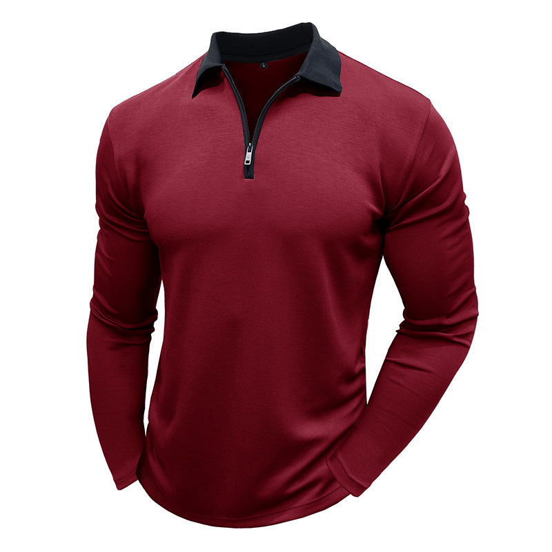 Mäns sportig långärmad polo med dragkedja Eva Jonsson-Eva Jonsson