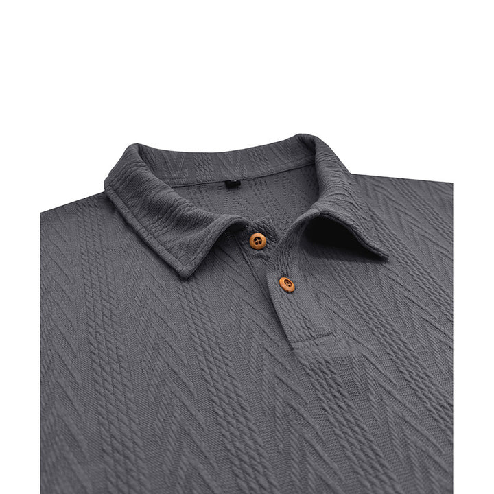 Mäns stiliga kortärmad polo skjorta med strukturerad design Mirla-Eva Jonsson