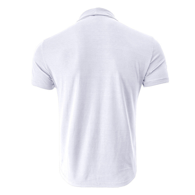 Mäns stiliga kortärmad t-shirt med vikbar krage Mirla-Eva Jonsson