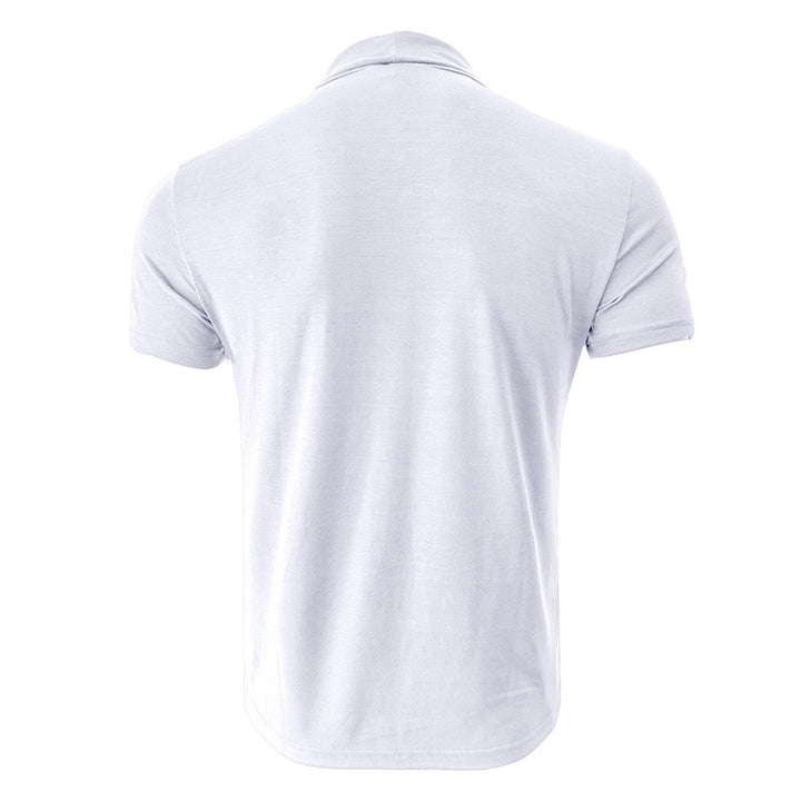 Mäns stiliga kortärmad t-shirt med vikbar krage Mirla-Eva Jonsson