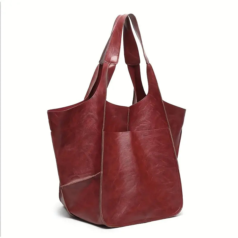 Marianne Axelväska | Stort mjukt PU-läder Tote Bag-Eva Jonsson