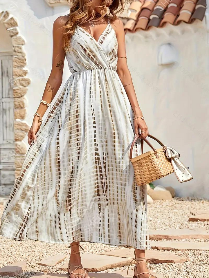 Maxi Solklänning, Spaghetti Strap, Flowy, Sommarklänning, Maxiklänning-Eva Jonsson