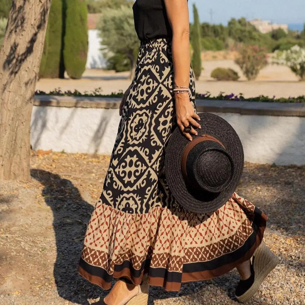 Maxikjol – Damkjol med hög midja och boho-mönster-Eva Jonsson