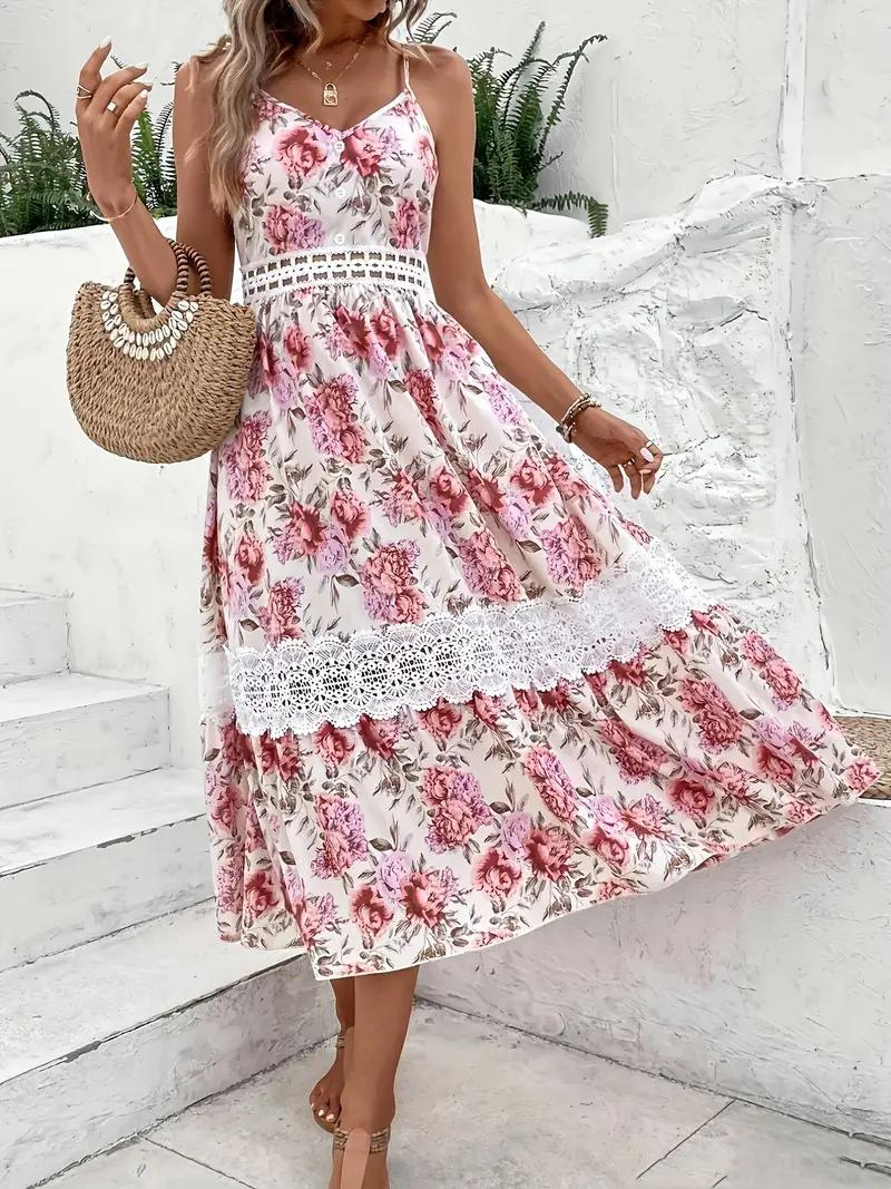 Maxiklänning - Blommig - Spets - Sommarklänning - Maxi Sundress-Eva Jonsson