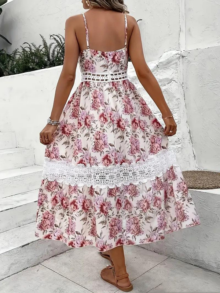 Maxiklänning - Blommig - Spets - Sommarklänning - Maxi Sundress-Eva Jonsson