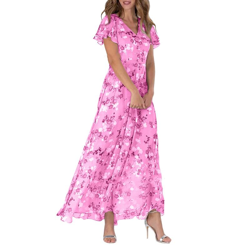 Maxiklänning | Flödande | Fjärrermär | Blommig klänning | Sommarklänning-Eva Jonsson