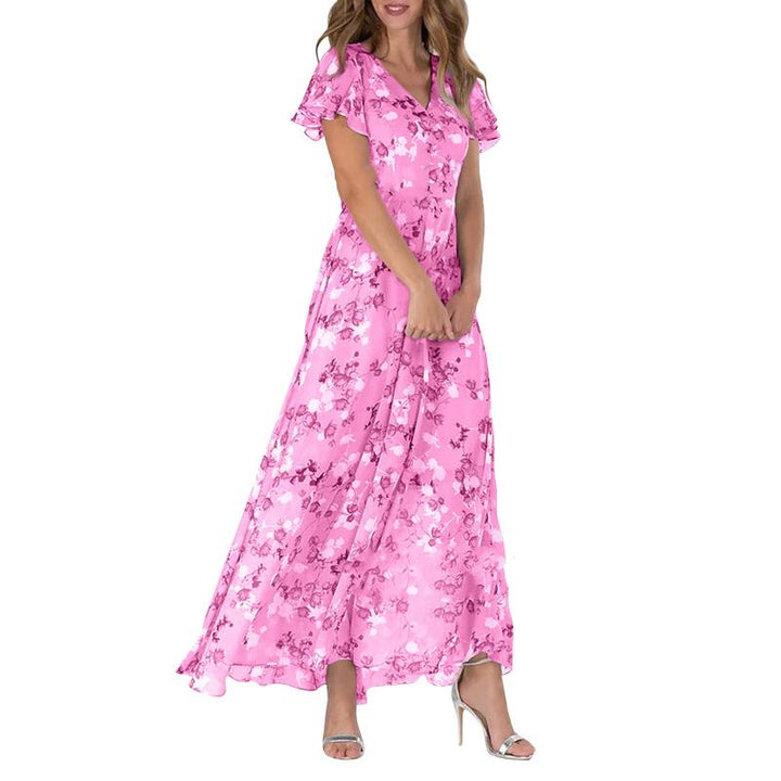 Maxiklänning | Flödande | Fjärrermär | Blommig klänning | Sommarklänning-Eva Jonsson