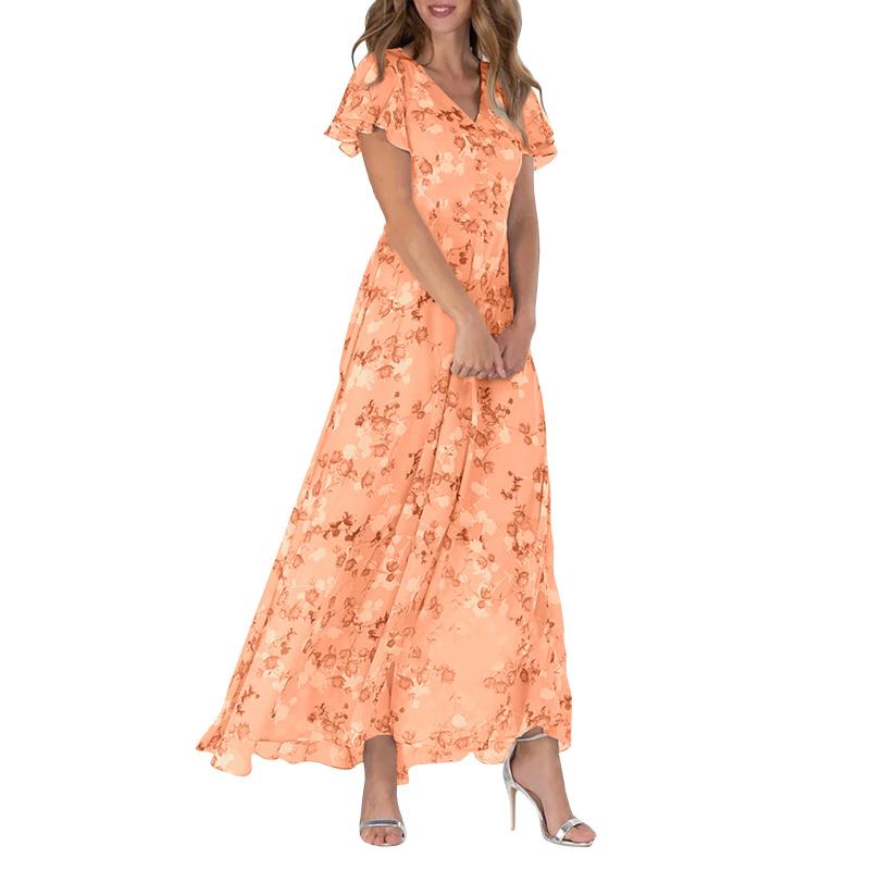Maxiklänning | Flödande | Fjärrermär | Blommig klänning | Sommarklänning-Eva Jonsson