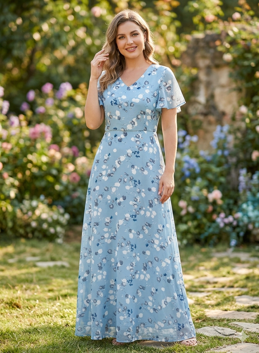 Maxiklänning | Flödande | Fjärrermär | Blommig klänning | Sommarklänning-Eva Jonsson