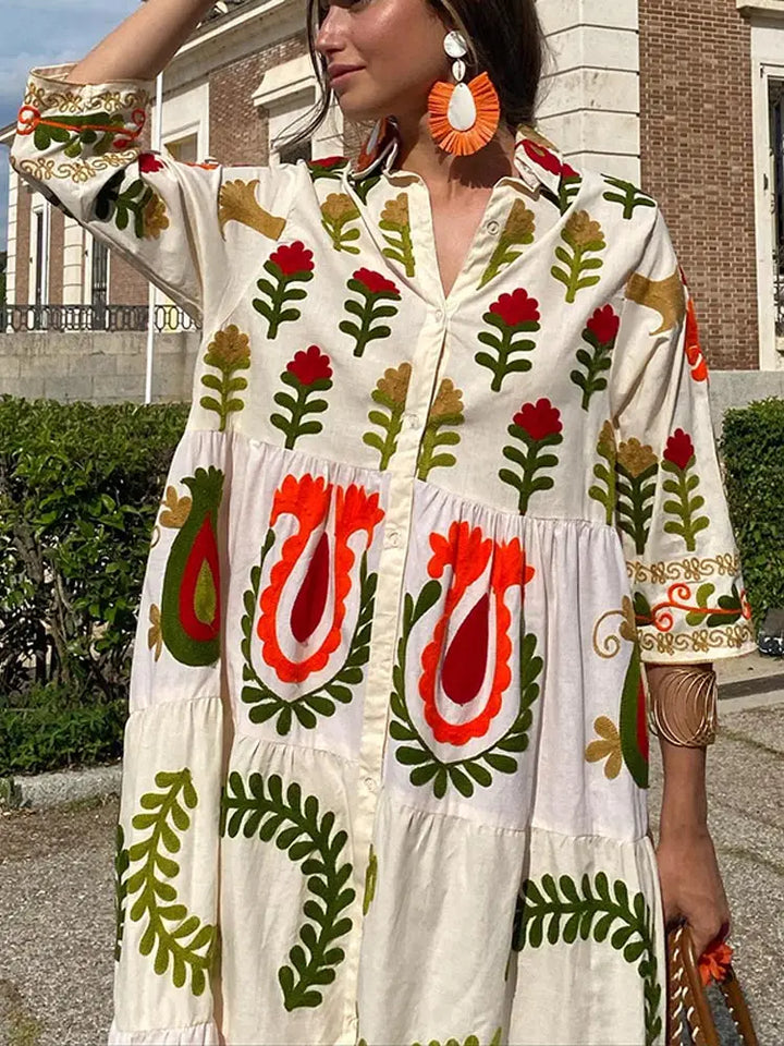 Maxiklänning - Knappklänning - Oversized - Maxiklänning med skjorta - Långärmad maxiklänning-Eva Jonsson
