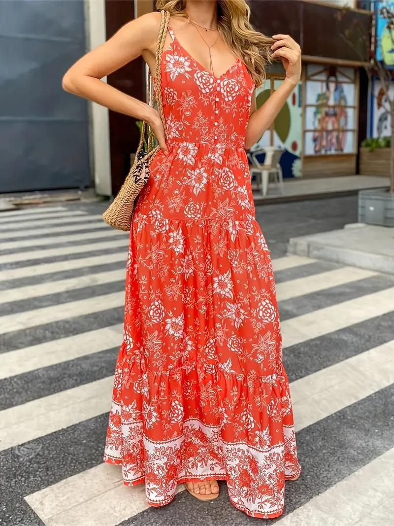 Maxiklänning, blommig, Boho Style, Sommarklänning, Maxi Sundress-Eva Jonsson