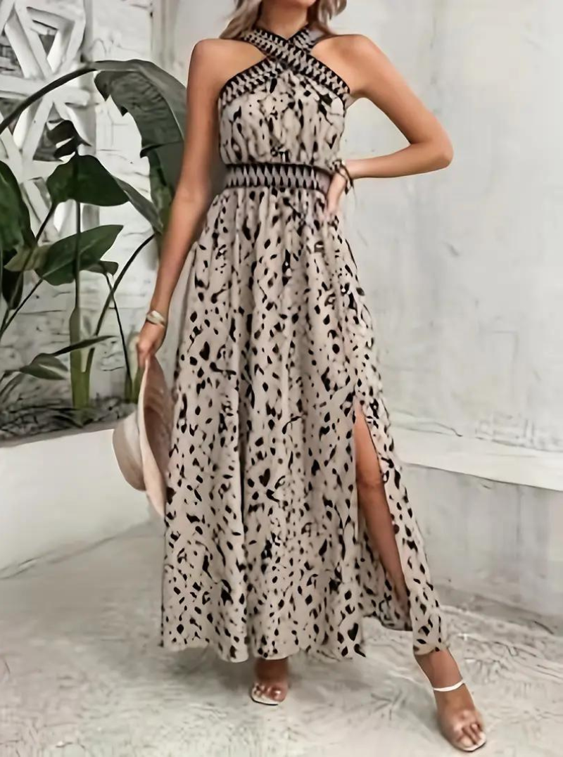 Maxiklänning, halterneck, Boho-stil, sommarklänning, långa klänningar-Eva Jonsson