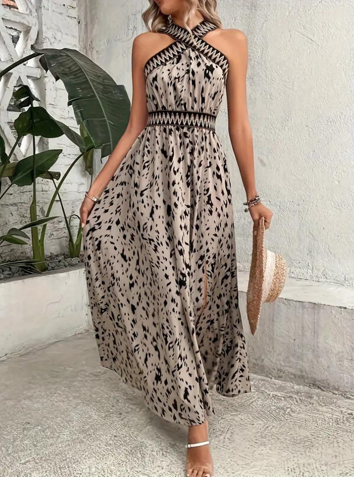 Maxiklänning, halterneck, Boho-stil, sommarklänning, långa klänningar-Eva Jonsson