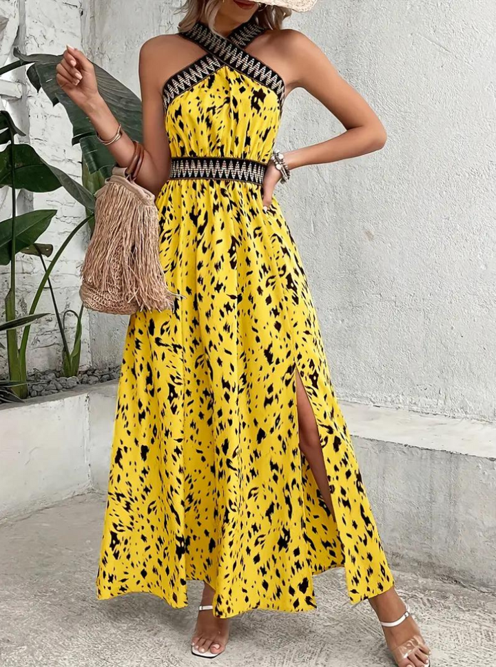 Maxiklänning, halterneck, Boho-stil, sommarklänning, långa klänningar-Eva Jonsson