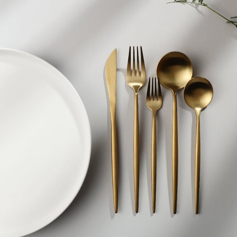 Minimalistisk Bestickset (20-delar) | Rostfritt Stål 18/10, Matt & Modern-Eva Jonsson