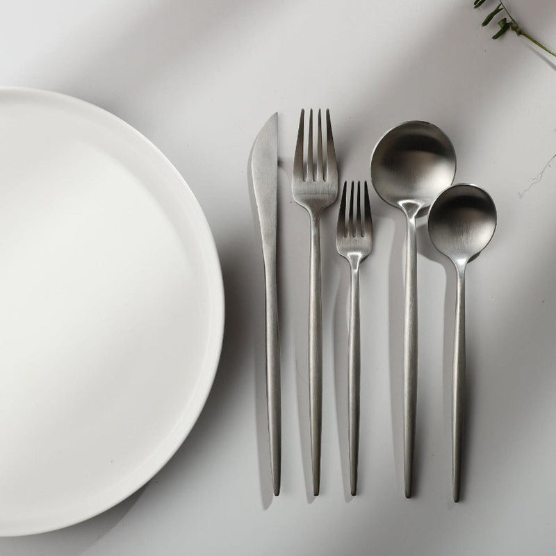 Minimalistisk Bestickset (20-delar) | Rostfritt Stål 18/10, Matt & Modern-Eva Jonsson
