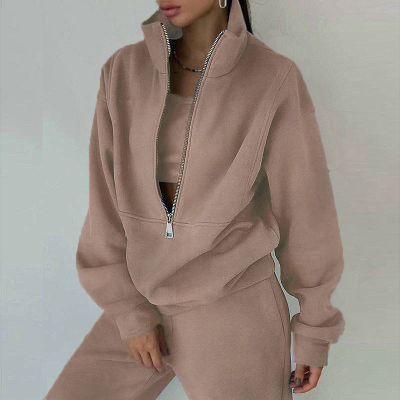 Mirla | 2-Delad Zip-Hals-Set för Sportig Elegans-Eva Jonsson