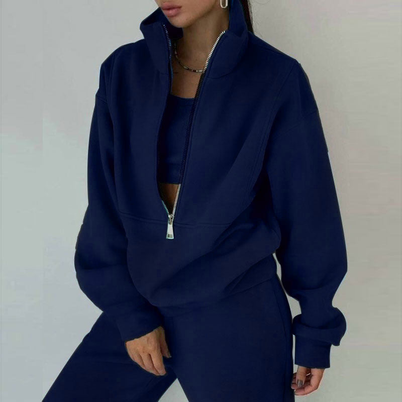 Mirla | 2-Delad Zip-Hals-Set för Sportig Elegans-Eva Jonsson