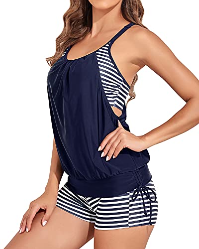 Mirla | 2-delad Tummy Control Tankini baddräkt för damer med boyshorts-Eva Jonsson
