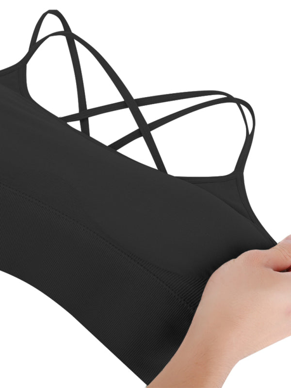 Mirla | 3-pack Dam Sport-BH Vadderad Crisscross Yoga BH Sömlös Medium Impact Fitness Activewear-Eva Jonsson