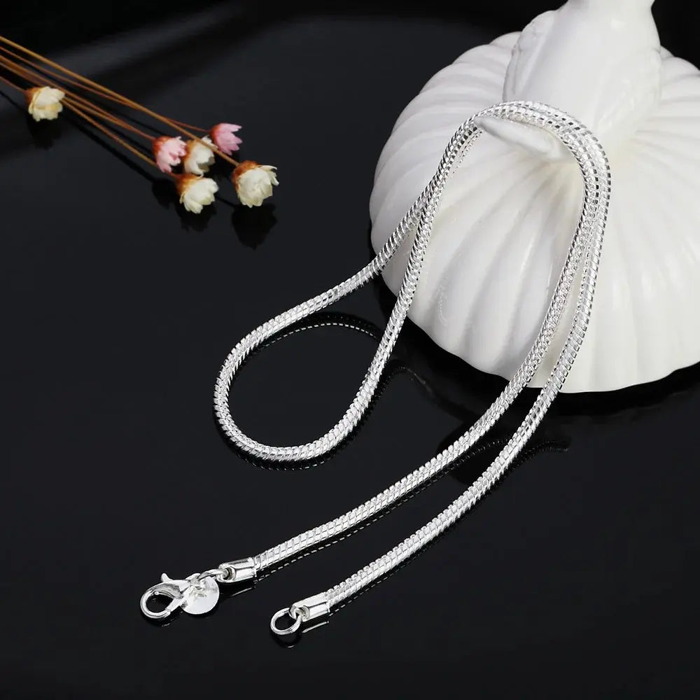 Mirla | 925 3Mm Sterling Silver Orm Kedja-Eva Jonsson