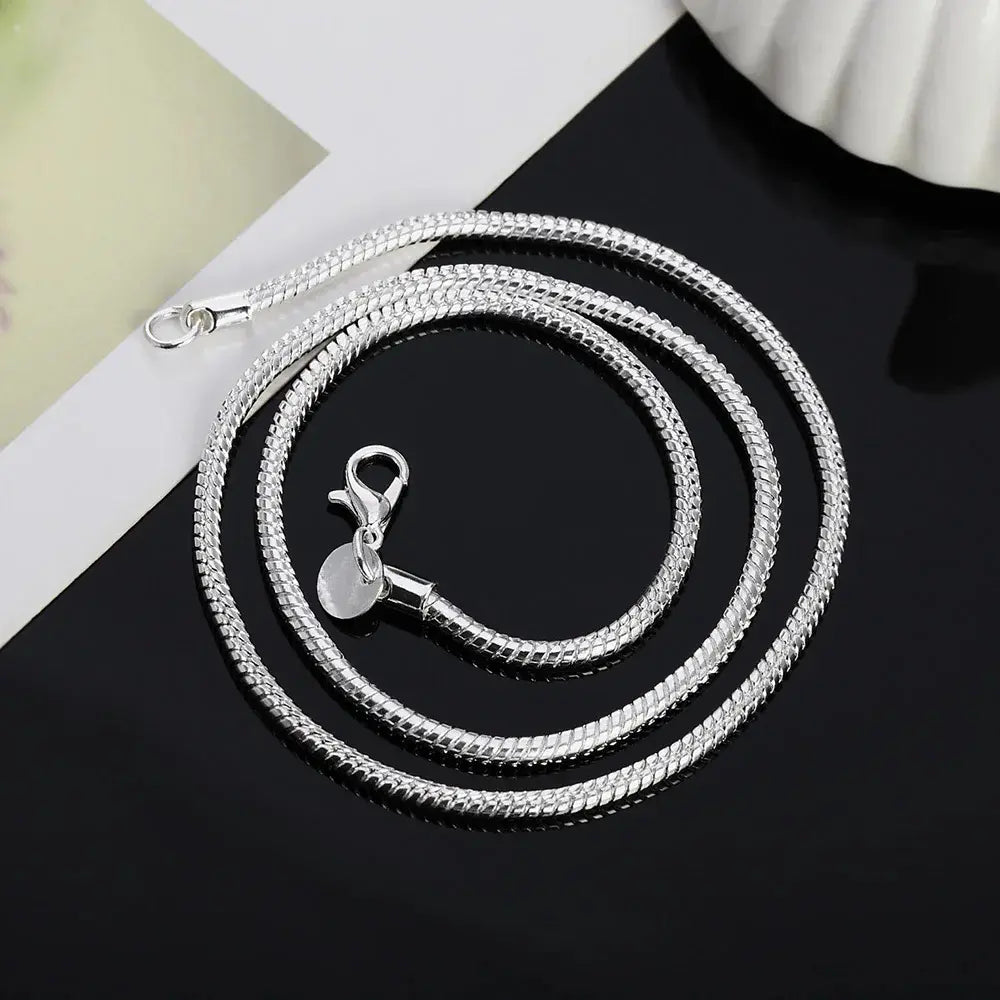 Mirla | 925 3Mm Sterling Silver Orm Kedja-Eva Jonsson
