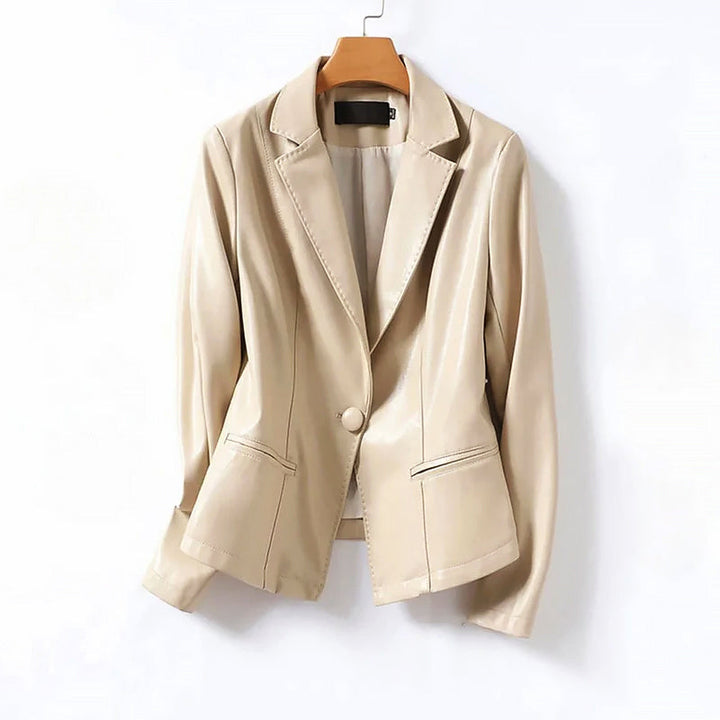 Mirla | Äkta Läder En-Knapp Blazer Jacka-Eva Jonsson