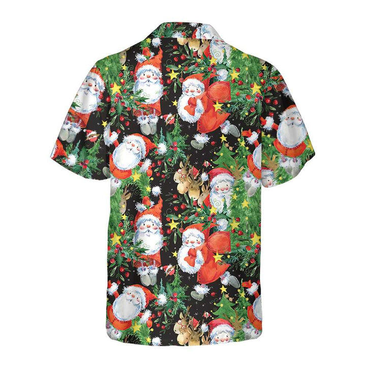 Mirla | Akvarell Santa Mönster Hawaiian Skjorta Rolig Tomte Skjorta Present För Julen-Eva Jonsson