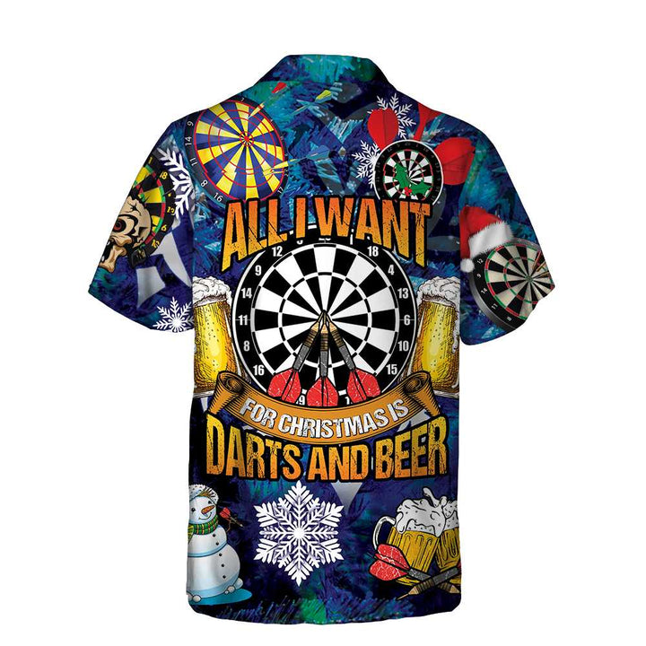 Mirla | Allt Jag Önskar Mig Till Jul Är Dart och Öl Hawaii Skjorta Rolig Jul T-Shirt För Män Bästa Julklappidé-Eva Jonsson