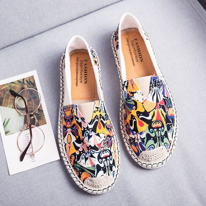 Mirla | Andningsbara Canvas Espadrillos med Grafiskt Tryck-Eva Jonsson