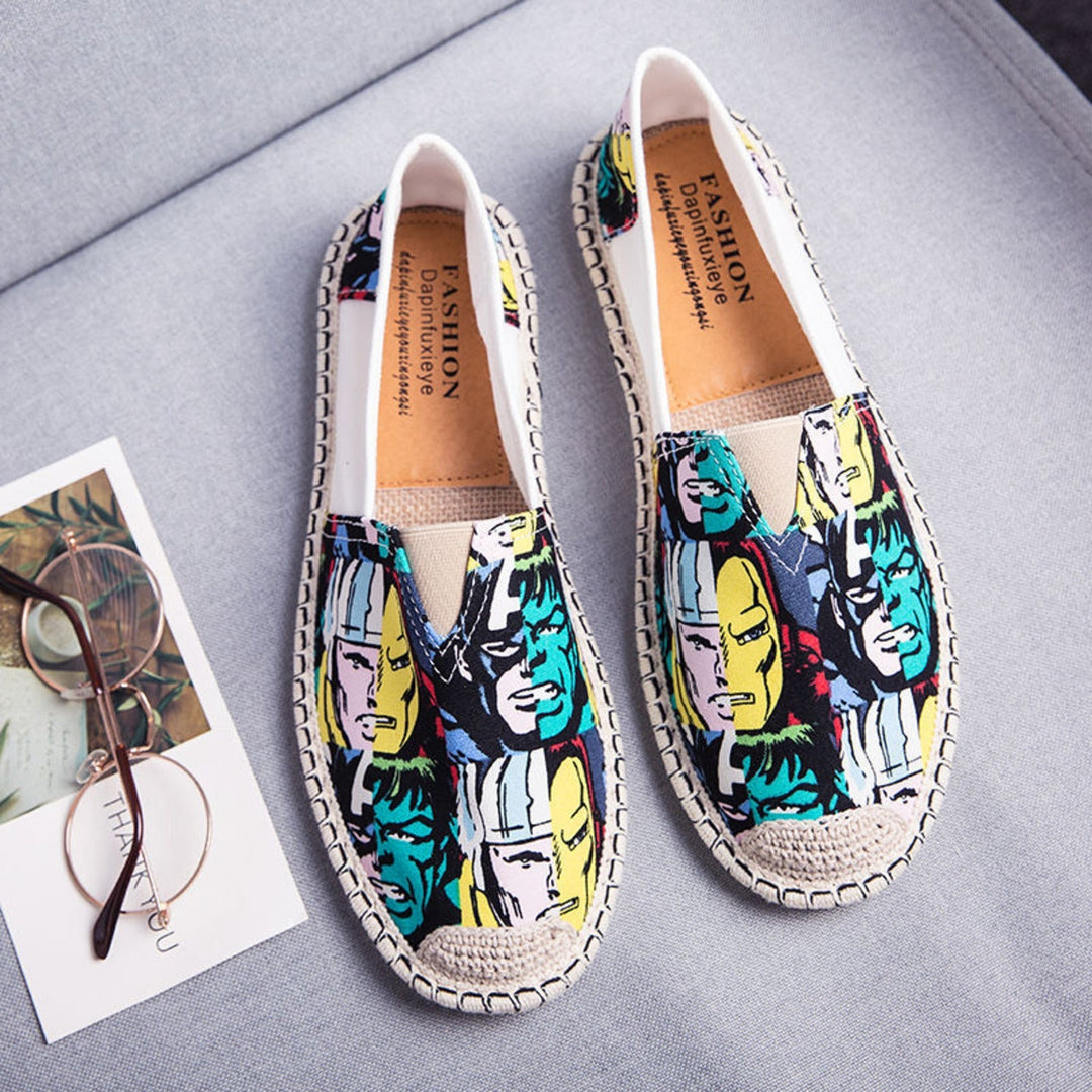 Mirla | Andningsbara Canvas Espadrillos med Grafiskt Tryck-Eva Jonsson