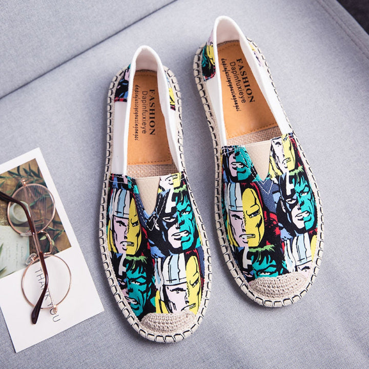 Mirla | Andningsbara Canvas Espadrillos med Grafiskt Tryck-Eva Jonsson