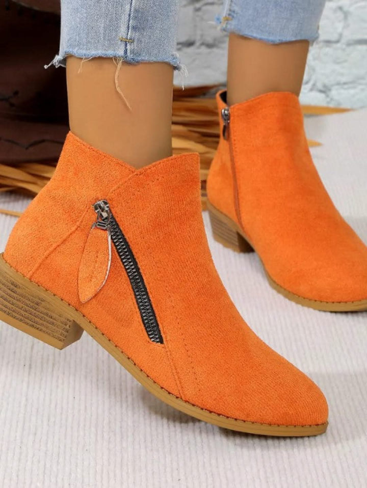 Mirla | Ankel Dragkedja i mocka Stil Chic och Oöverträffad Komfort-Eva Jonsson