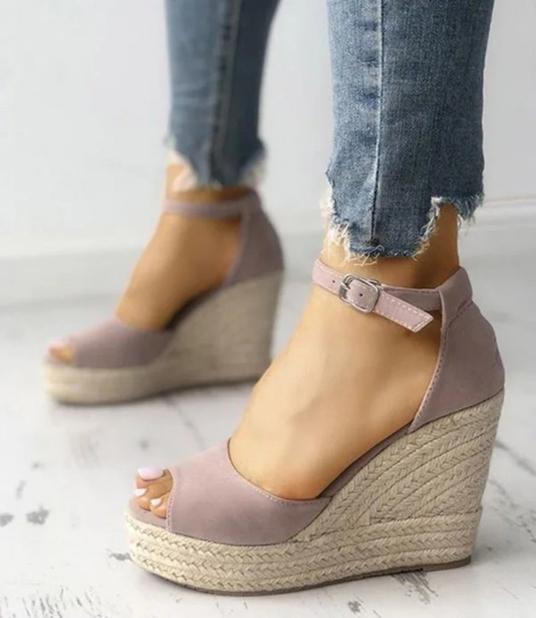 Mirla | Ankelrem Hög Klack Rep Tyg Espadrillos-Eva Jonsson