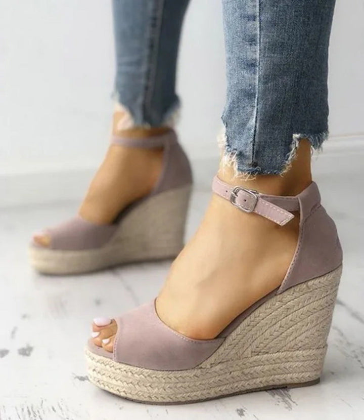 Mirla | Ankelrem Hög Klack Rep Tyg Espadrillos-Eva Jonsson