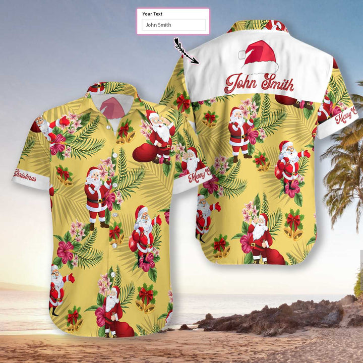 Mirla | Anpassad Namn Glad Jul Santa Claus Anpassad Hawaii-Skorta-Eva Jonsson