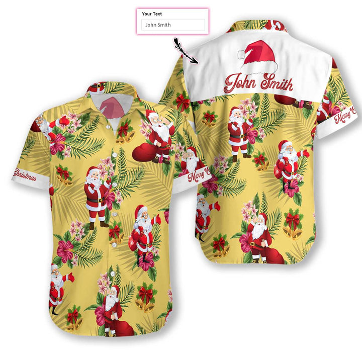 Mirla | Anpassad Namn Glad Jul Santa Claus Anpassad Hawaii-Skorta-Eva Jonsson