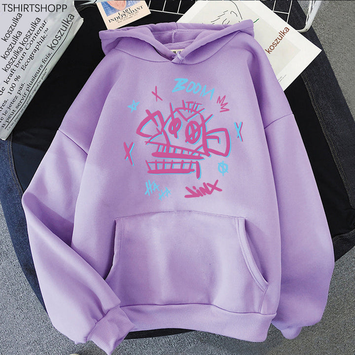Mirla | Arcane Hoodie Harajuku Stil Jinx och Ekko-Eva Jonsson