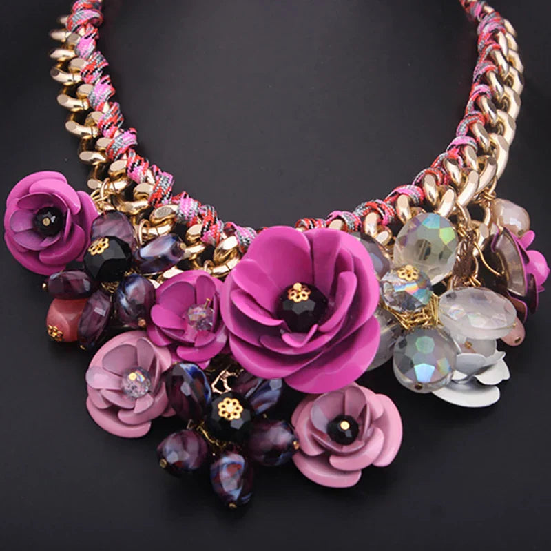 Mirla | Årgång Smycken Elegant Prom Fest Skönhetstävling Bröllop Gåva Floral Blomma Chunky Statement Halsband för Kvinnor Accessoarer-Eva Jonsson