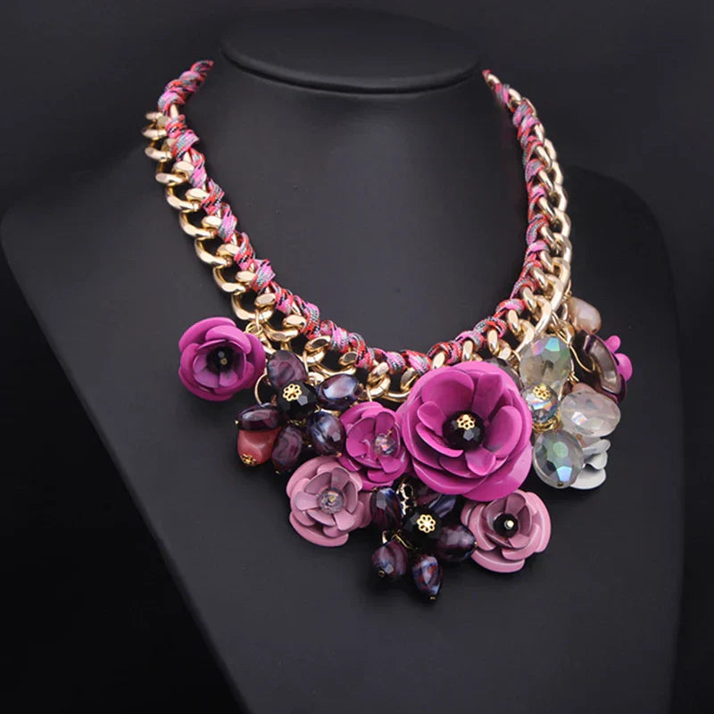 Mirla | Årgång Smycken Elegant Prom Fest Skönhetstävling Bröllop Gåva Floral Blomma Chunky Statement Halsband för Kvinnor Accessoarer-Eva Jonsson