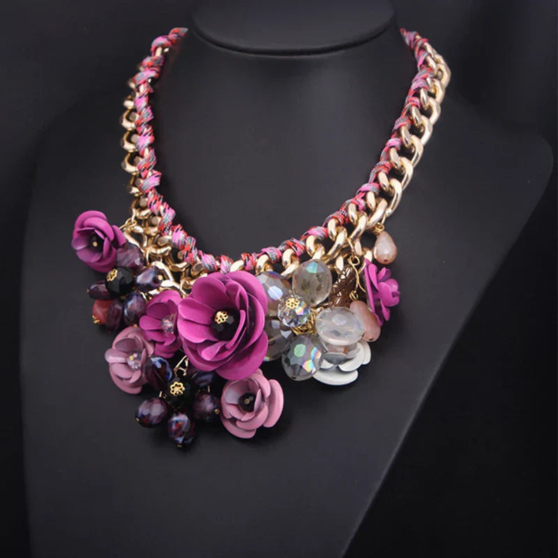 Mirla | Årgång Smycken Elegant Prom Fest Skönhetstävling Bröllop Gåva Floral Blomma Chunky Statement Halsband för Kvinnor Accessoarer-Eva Jonsson