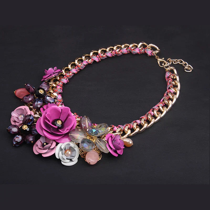 Mirla | Årgång Smycken Elegant Prom Fest Skönhetstävling Bröllop Gåva Floral Blomma Chunky Statement Halsband för Kvinnor Accessoarer-Eva Jonsson