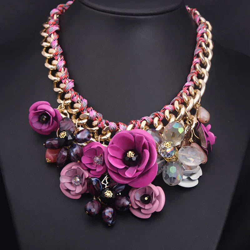 Mirla | Årgång Smycken Elegant Prom Fest Skönhetstävling Bröllop Gåva Floral Blomma Chunky Statement Halsband för Kvinnor Accessoarer-Eva Jonsson