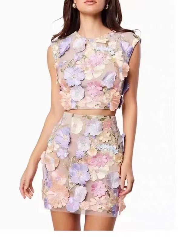 Mirla | Ärmlös Crop Top Bodycon Kjol Tvådelat Set-Eva Jonsson